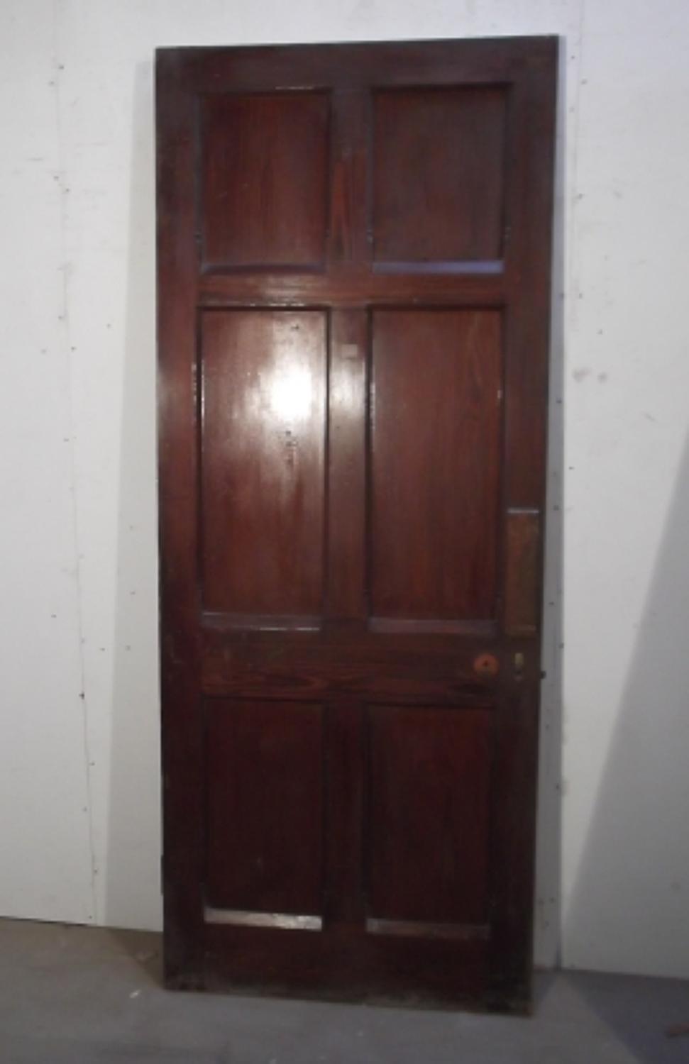 DB0204 EARLY EDWARDIAN 6 PANEL, PITCH PINE DOOR