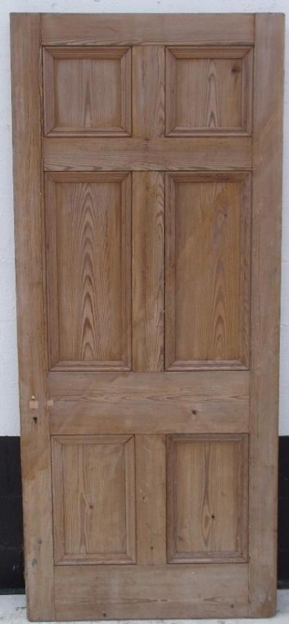 DB0225 A Victorian Pine, 6 panelled, Internal or External Door c.1860