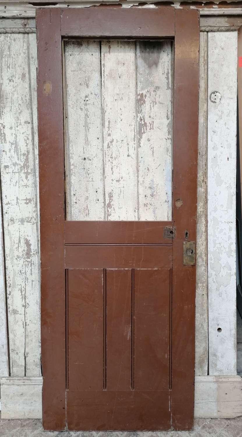 DB0265 RECLAIMED TEAK DOOR FOR GLAZING INTERNAL / EXTERNAL C.1926