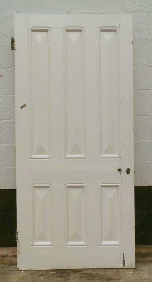 DB0445 LOVELY VICTORIAN SIX PANELLED PINE DOOR