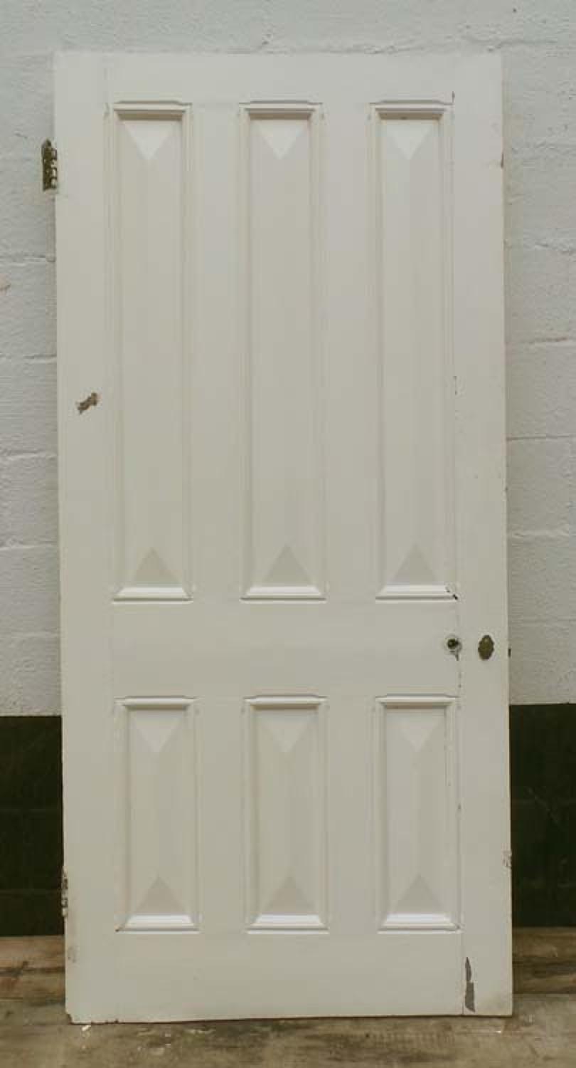 DB0445 LOVELY VICTORIAN SIX PANELLED PINE DOOR