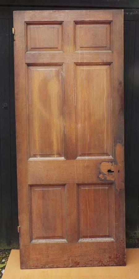DB0458 SUBSTANTIAL EDWARDIAN HEAVY SOLID OAK PANELLED DOOR