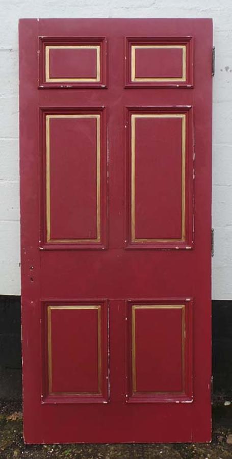 DB0538 LOVELY VICTORIAN SIX PANELLED PINE DOOR