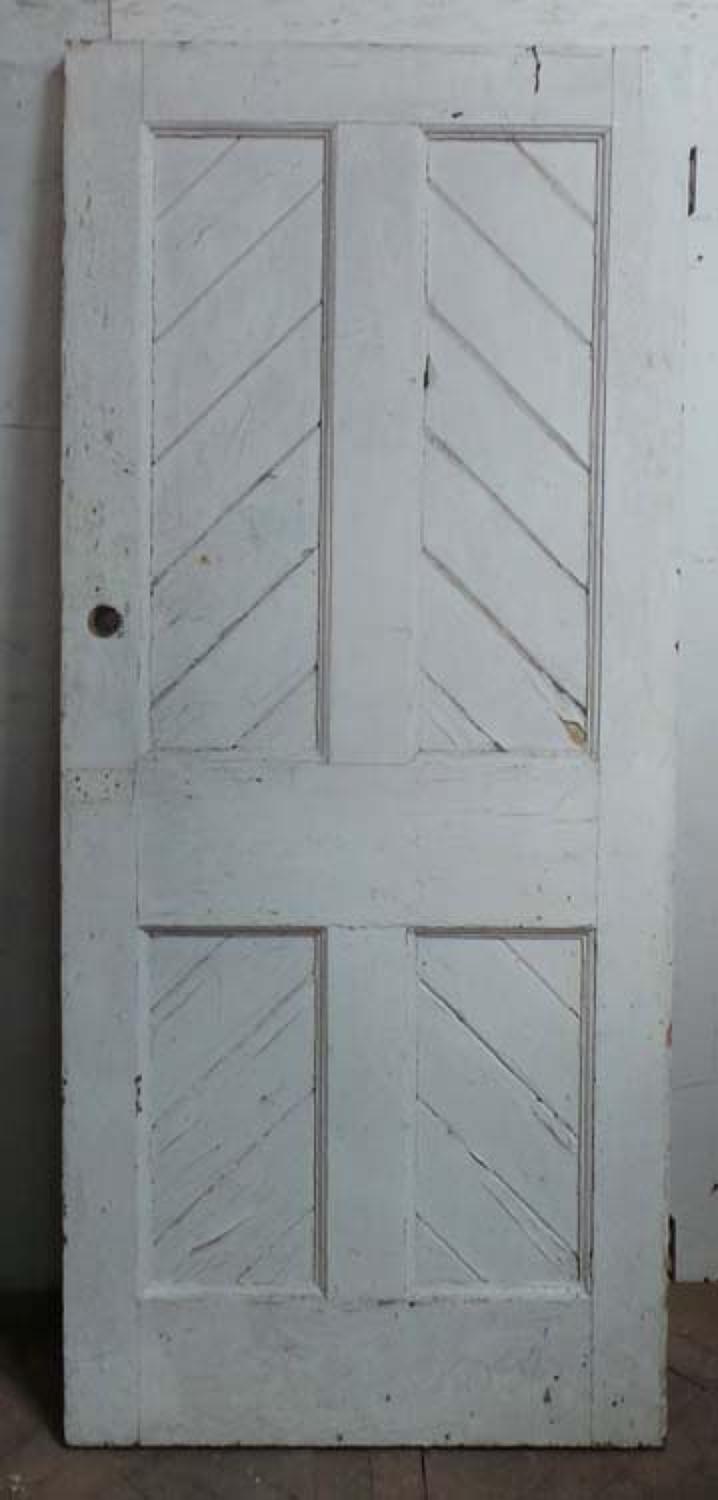 DB0582 LOVELY LATE VICTORIAN GOTHIC PANELLED PINE DOOR