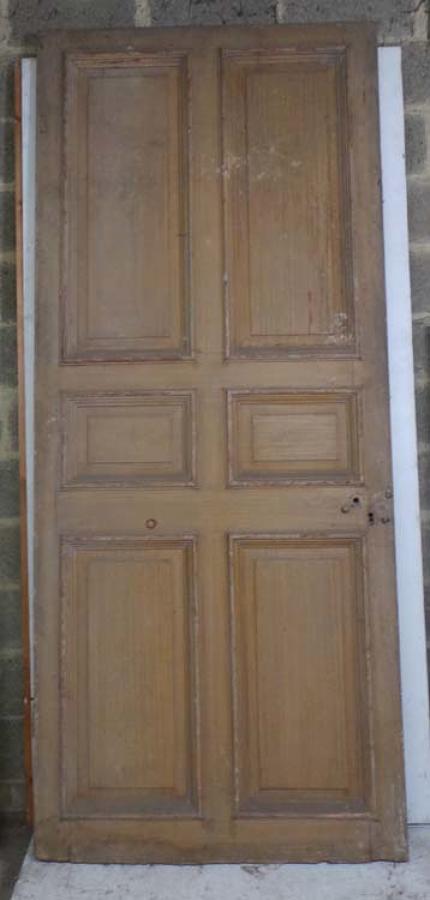 DB0591  LOVELY VICTORIAN LARGE SIX PANELLED PINE DOOR