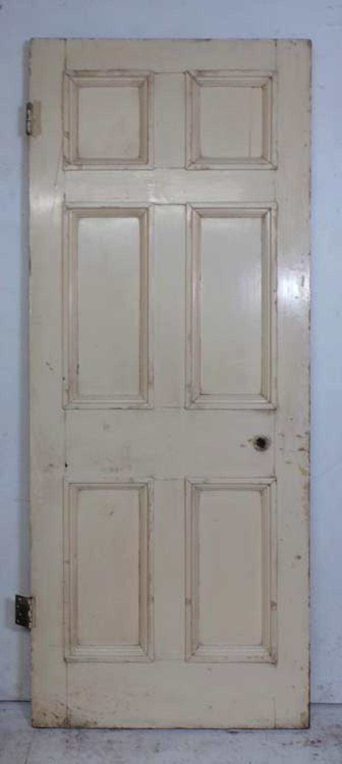 DB0595 LOVELY VICTORIAN SIX PANELLED PINE DOOR