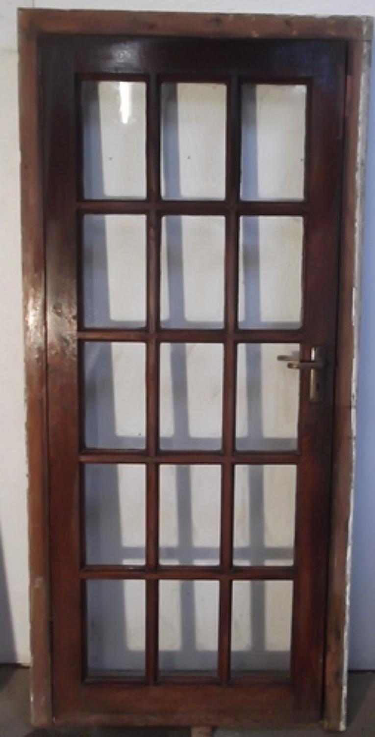DE0317 A Late Victorian, Oak 15 Panel Exterior door, (no frame)