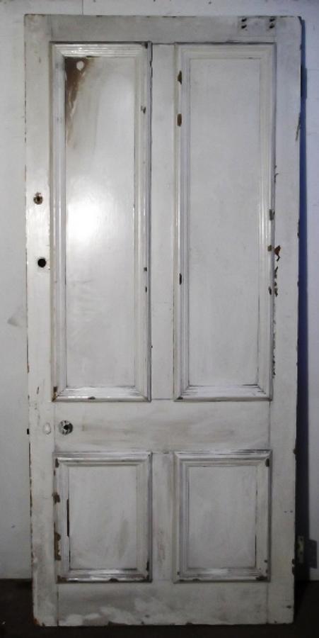 DE0340 A Large Victorian Pine Front Door, c 1860