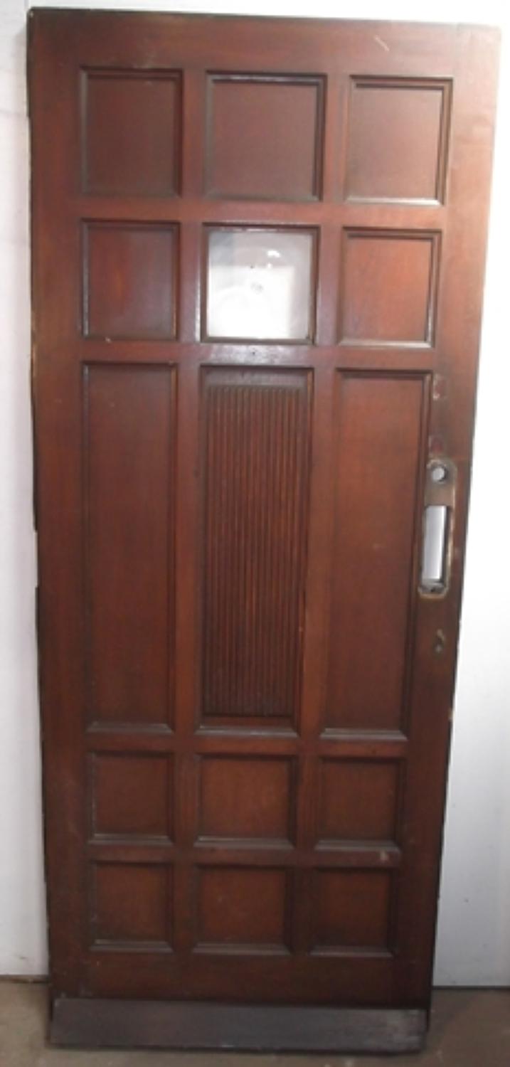 DE0344 An Oak, Cottage Style Art Deco Front Door, w. 15 Beaded Panels