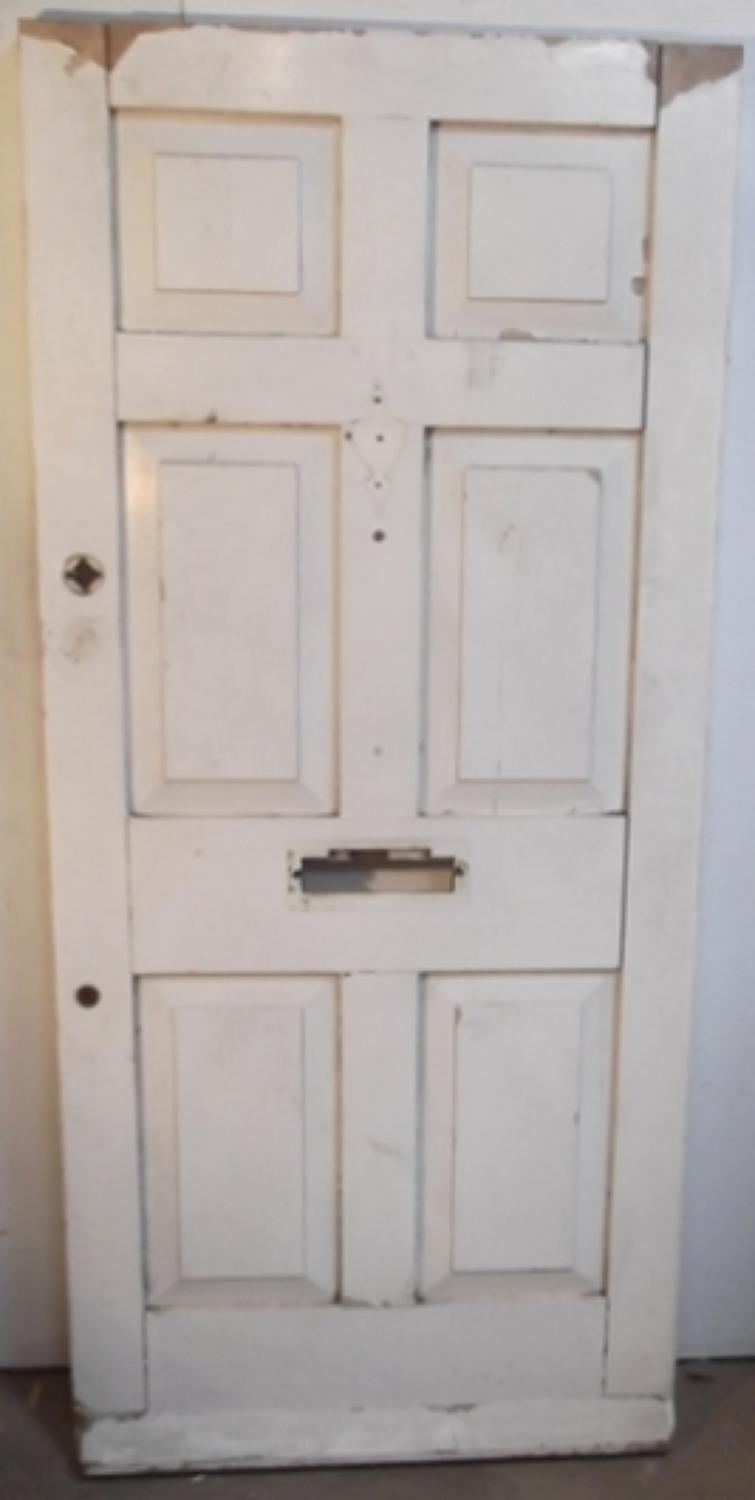 De0361 An Original Heavy Victorian 6 Panelled Front Door.