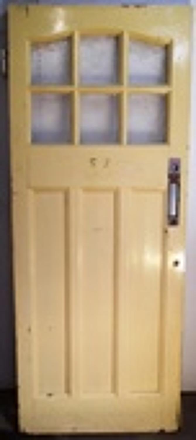 DE0425 An Edwardian Pine Glazed Front Door