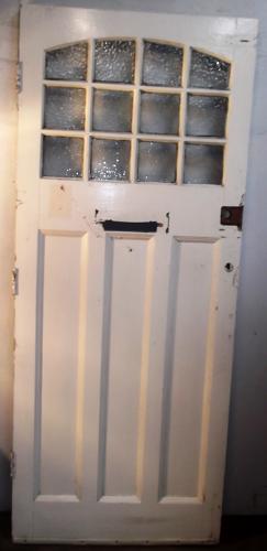 DE0461 An Edwardian Pine Front Door with 12 Glazed Panels