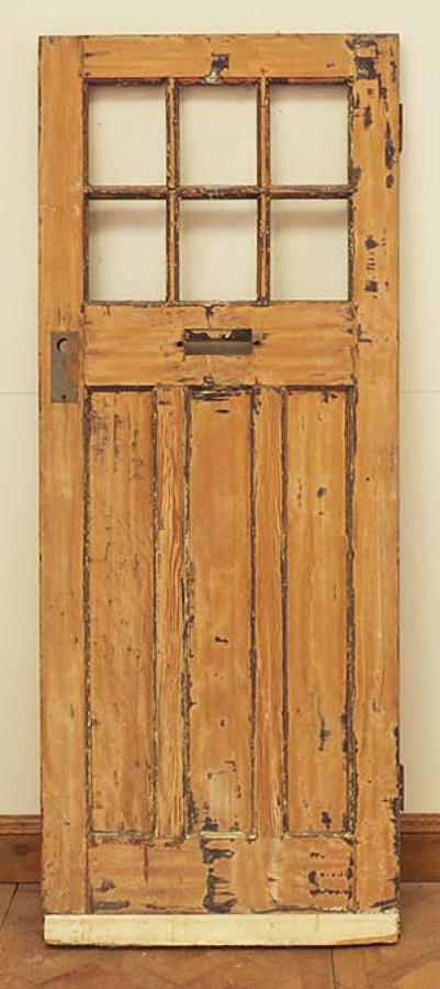 DE0535 LOVELY ORIGINAL EDWARDIAN PANELLED PINE DOOR