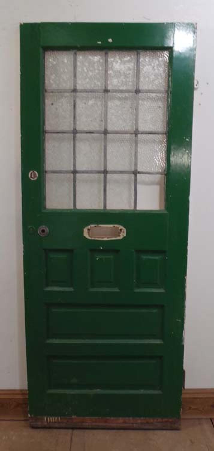 DE0585 A LOVELY VICTORIAN PINE PANELLED AND GLAZED DOOR