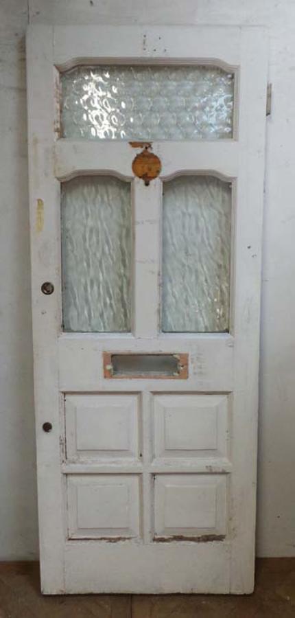 DE0611 A BEAUTIFUL VICTORIAN PINE GLAZED FRONT DOOR