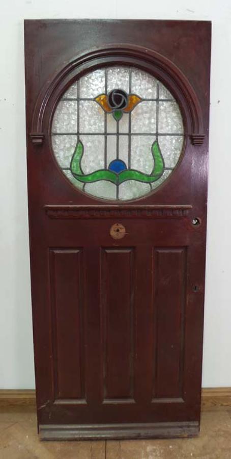 DE0573 STUNNING EDWARDIAN STYLE STAINED GLASS DOOR