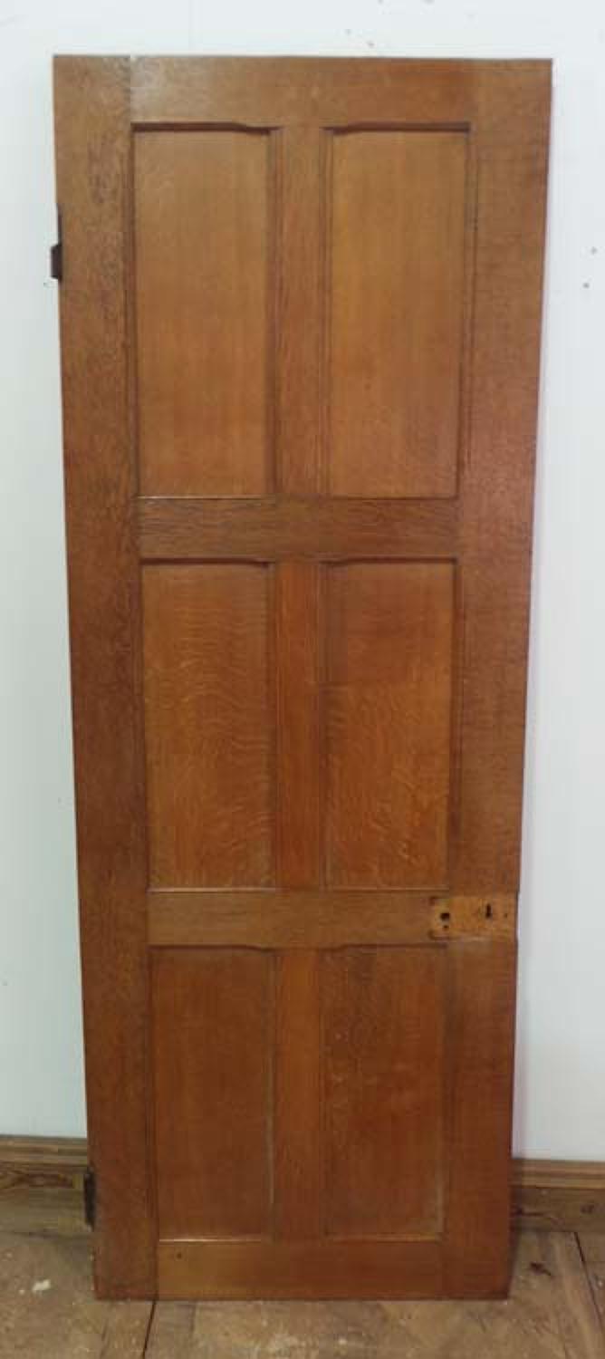 DI0472 LOVELY EDWARDIAN ARTS & CRAFTS STYLE OAK PANELLED DOOR
