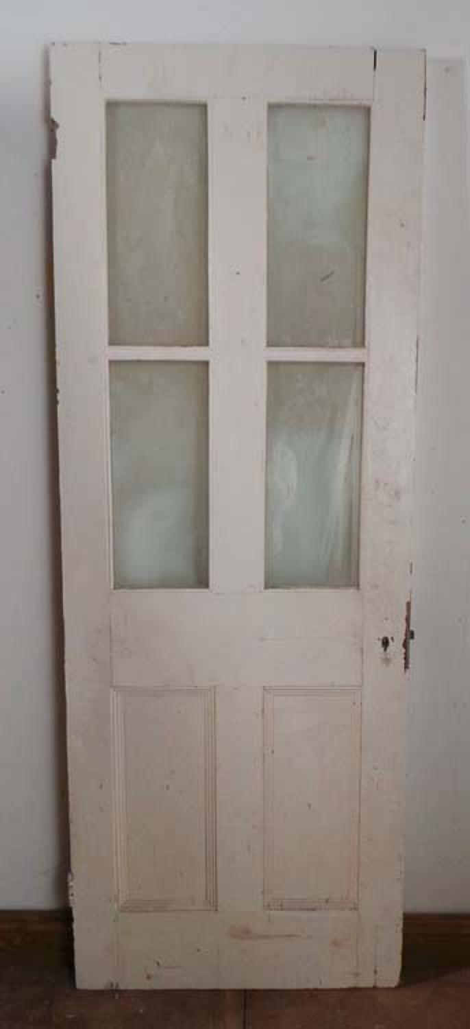 DI0478 LOVELY VICTORIAN PINE PANELLED GLAZED DOOR