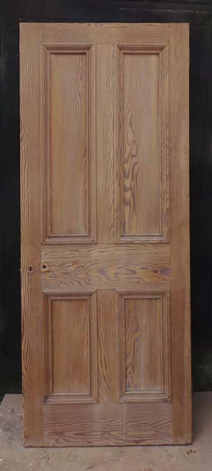 DI0523 LOVELY VICTORIAN PITCH PINE PANELLED DOOR
