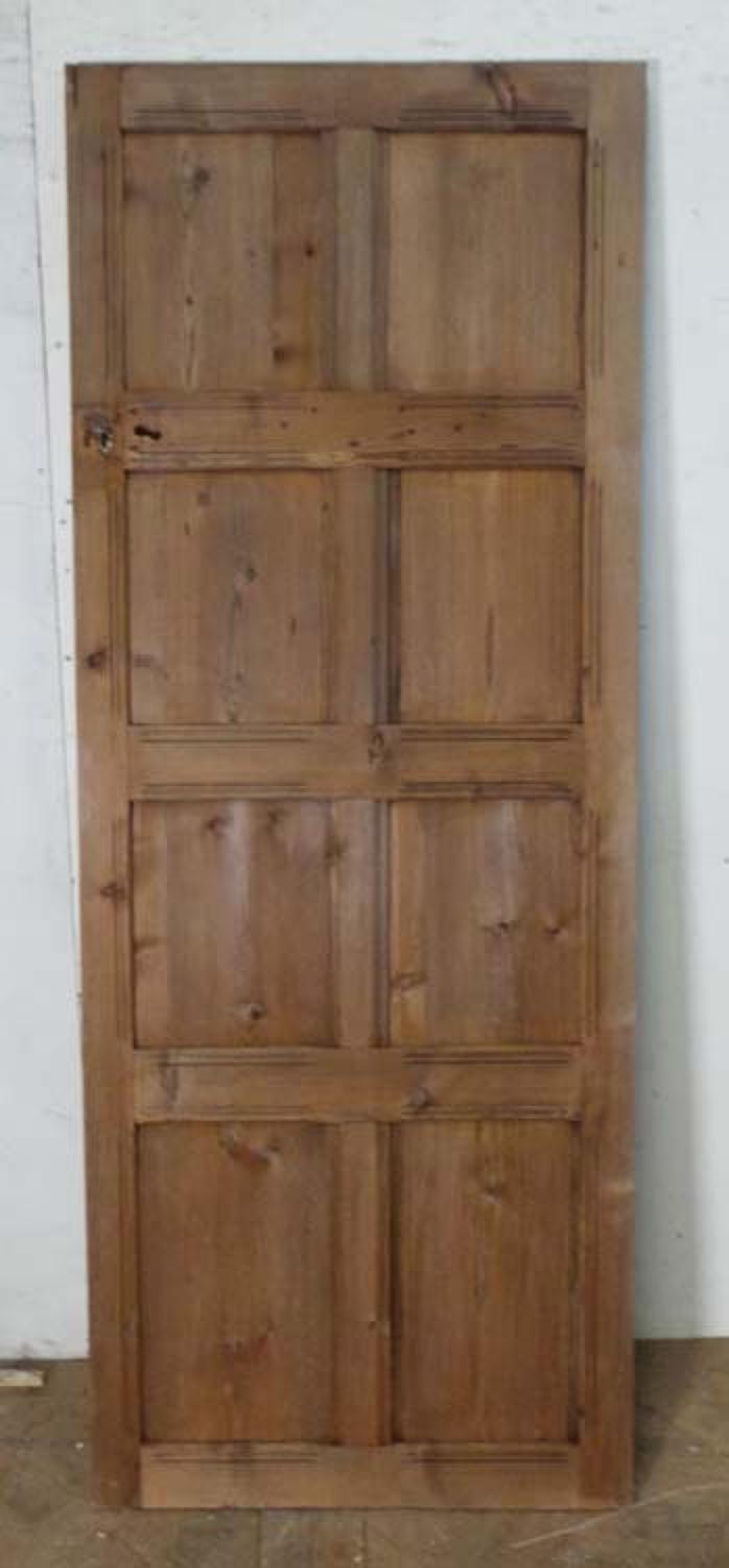 DI0554 EDWARDIAN ARTS & CRAFTS PITCH PINE PANELLED DOOR