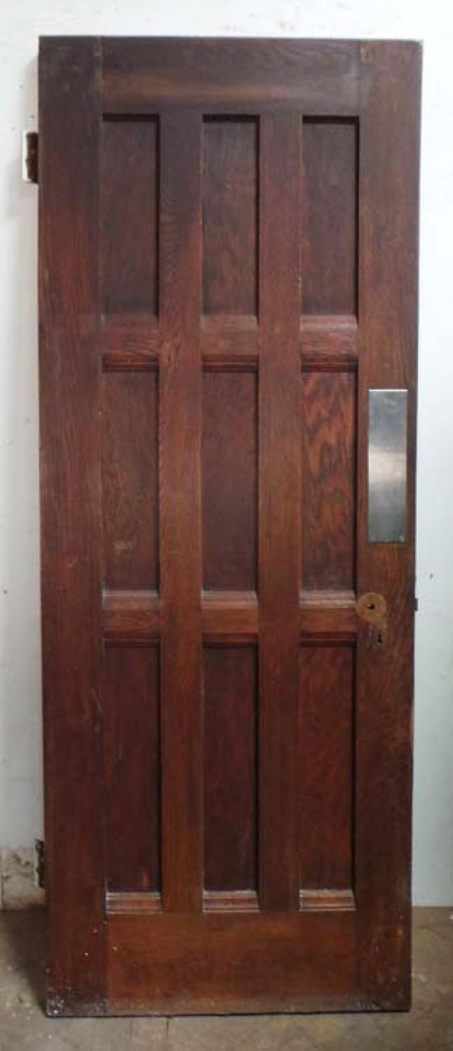 DI0605 UNUSUAL EDWARDIAN ARTS & CRAFTS STYLE OAK VENEERED DOOR