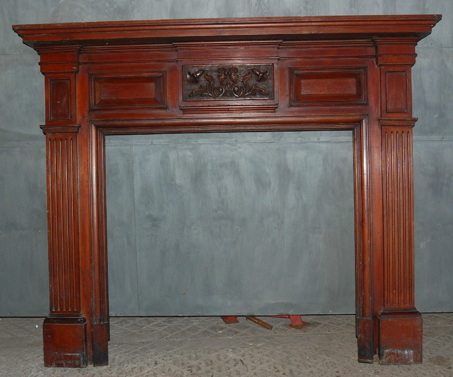 FS0014 A Large Edwardian Formal Carved Mahogany Fire Surround