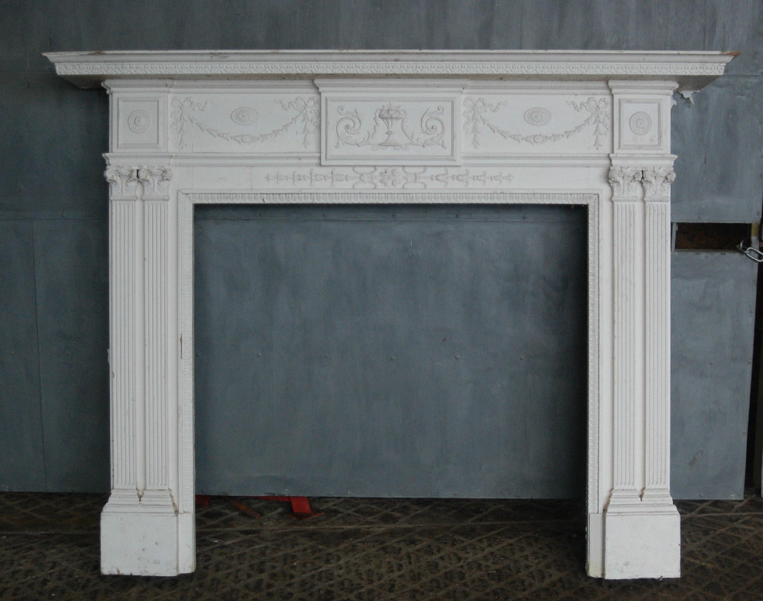 FS0016 Ornate Antique George II Style Wooden Fire Surround