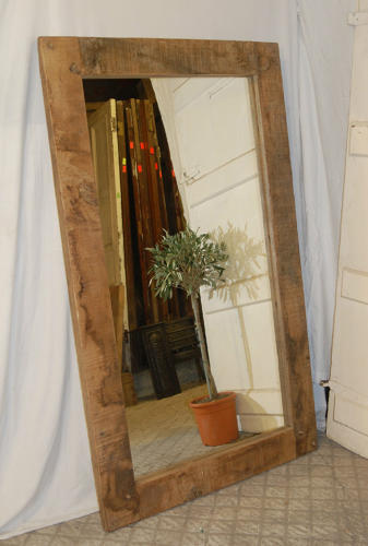 A Fantastic Rustic Reclaimed Oak Framed, Rustic Oak Framed Mirror