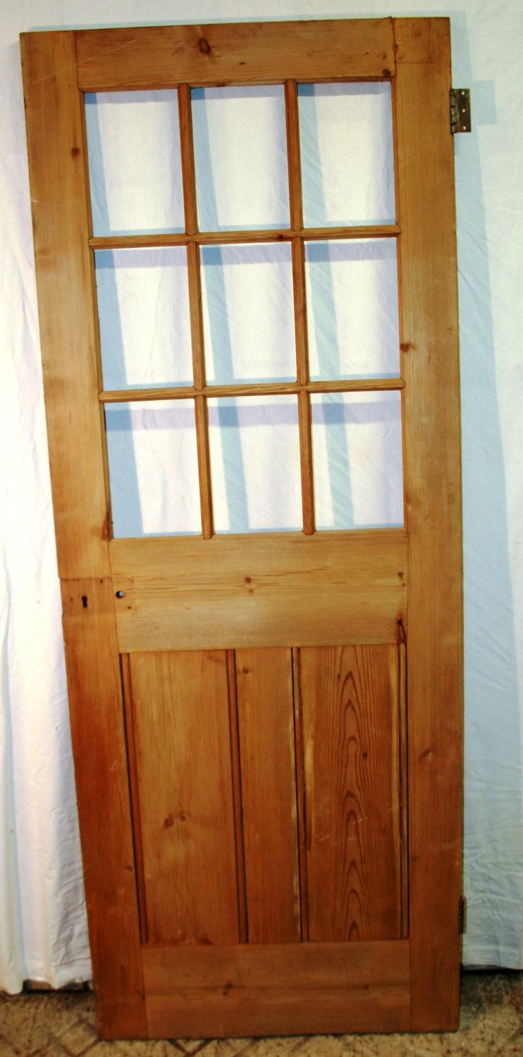 DI0646 A Lovely Victorian 9 Panel Pine Door ready for Glazing