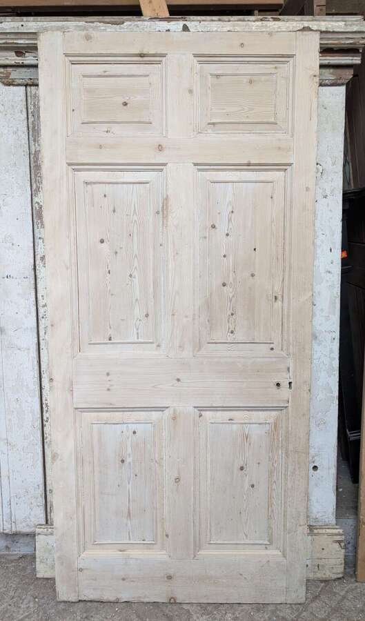 DI0649 LARGE RECLAIMED STRIPPED PINE 6 PANEL INTERNAL DOOR