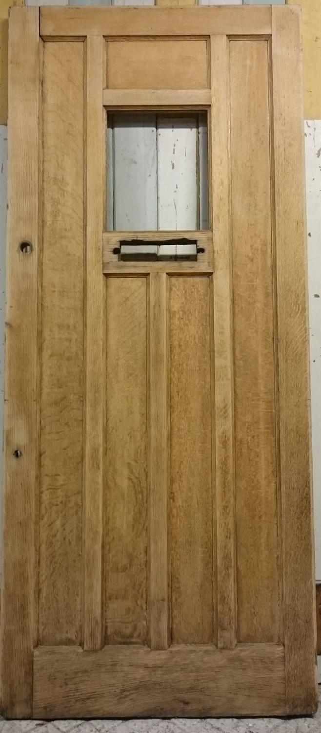 DE0742 A Reclaimed Oak Front Door with Panel For Glazing