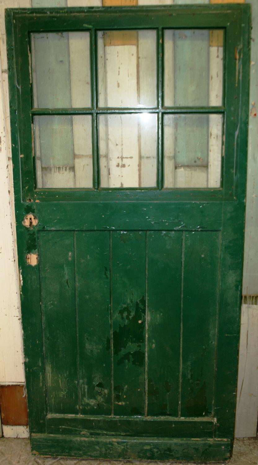 DB0461 An Edwardian Pine Door with 6 Glazed Panels