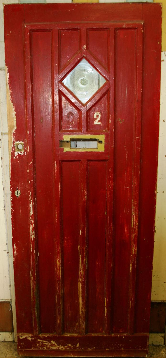 DE0486 An Edwardian Pine Cottage Style Front Door