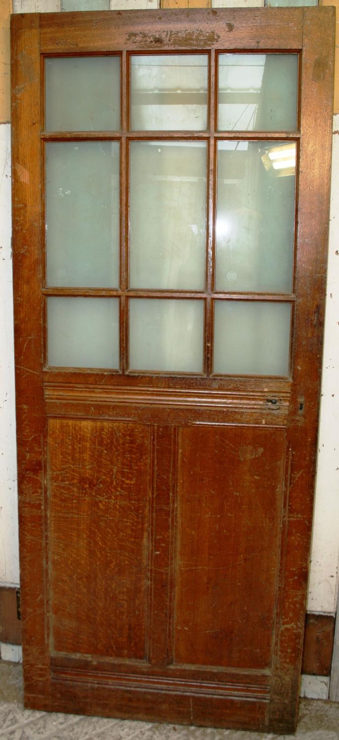 DB0310 An Edwardian Oak Glazed Door in Very Good Condition