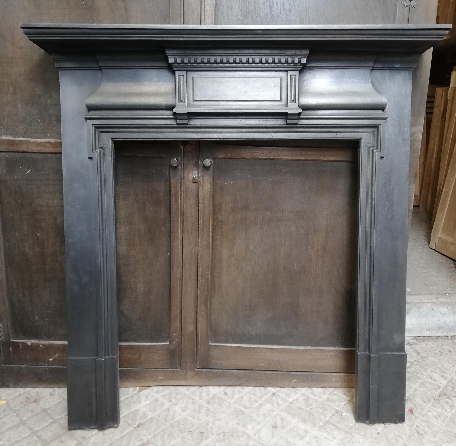 FS0045 LARGE VICTORIAN CAST IRON FIRE SURROUND FOR WOOD BURNER