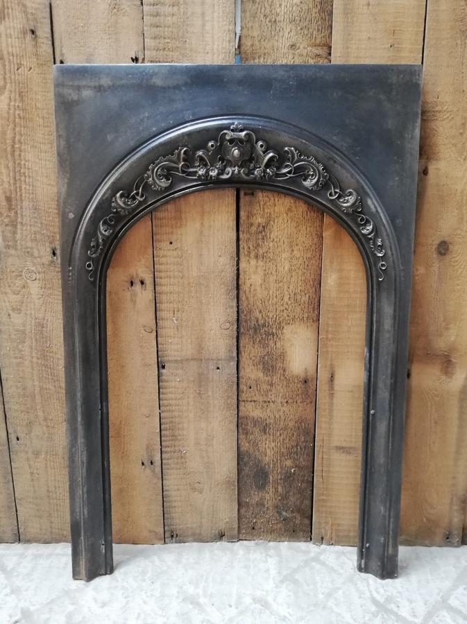 FT0008 A RECLAIMED ANTIQUE CAST IRON FIRE TRIM FOR WOOD BURNER