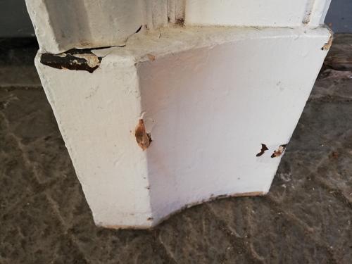 FS0048 LARGE EDWARDIAN PAINTED PINE FIRE SURROUND FOR WOOD BURNER
