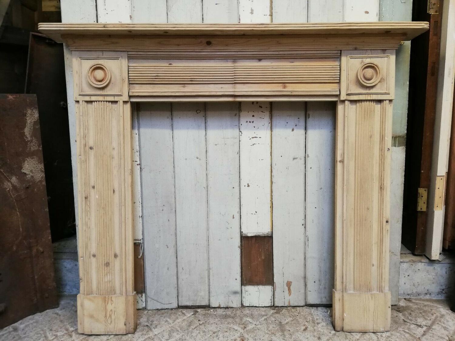 FS0078 A RECLAIMED RUSTIC STRIPPED PINE FIRE SURROUND