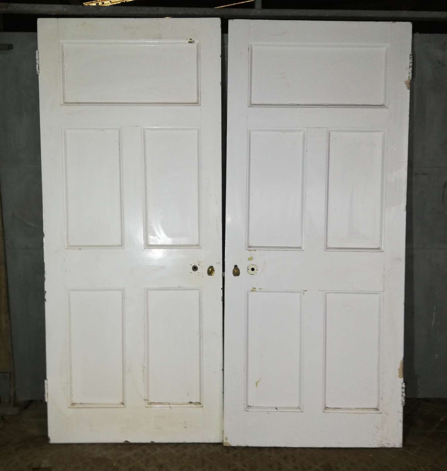 DP0279 TWO RECLAIMED ANTIQUE PINE DOORS FOR USE AS A PAIR