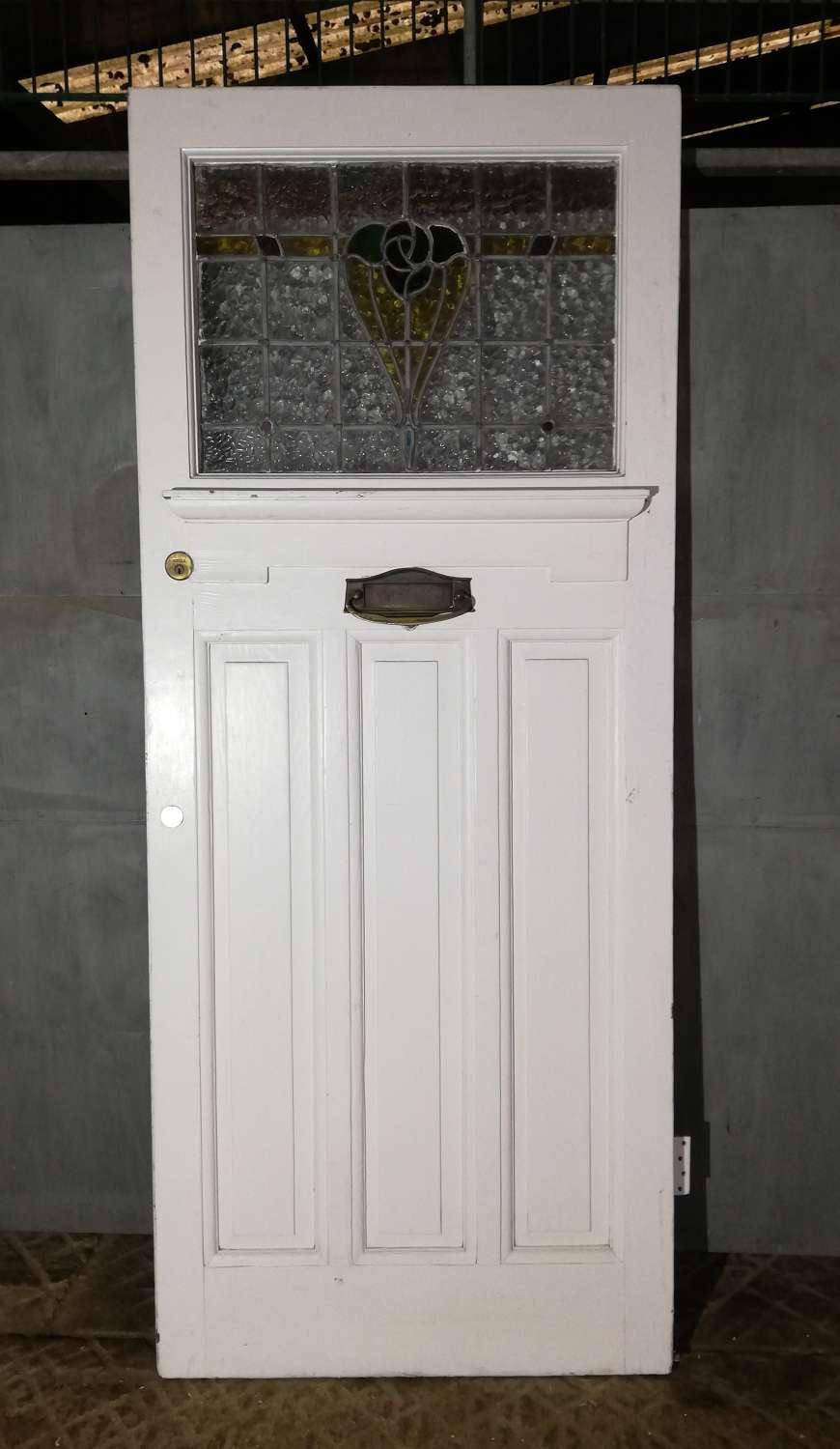 DE0827 EDWARDIAN FRONT DOOR WITH STAINED GLASS PANEL