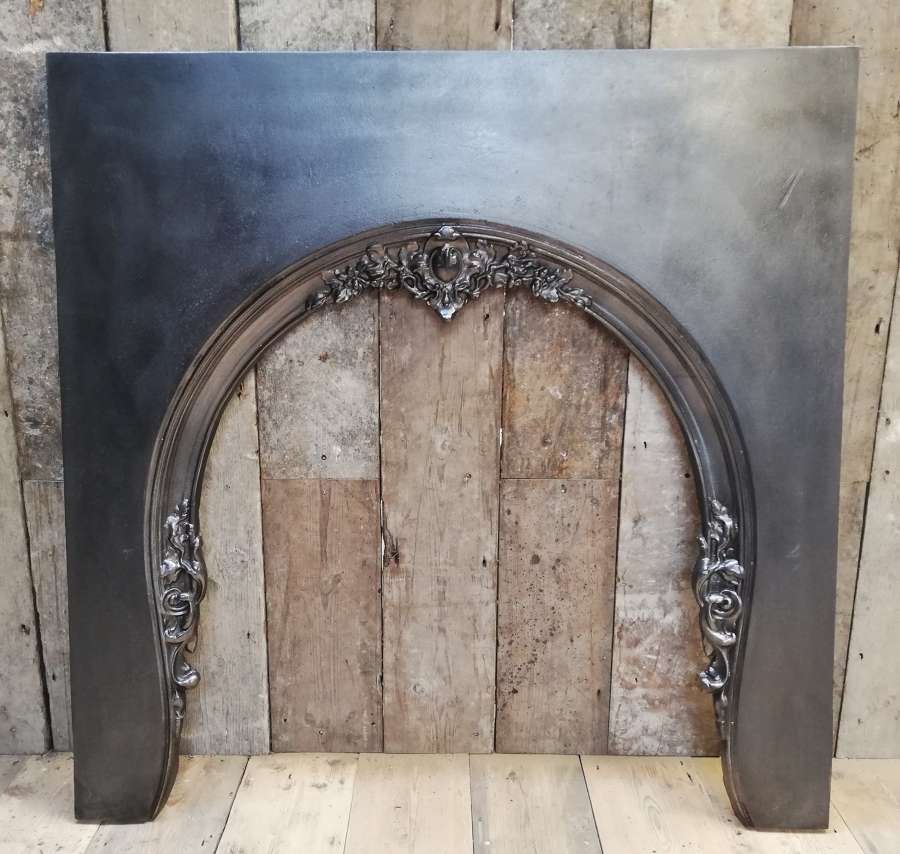 FT0017 A RECLAIMED REPRODUCTION GEORGIAN STYLE CAST IRON FIRE TRIM