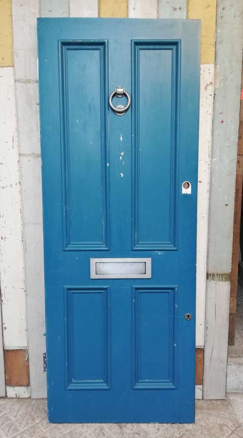 DE0839 A RECLAIMED MODERN HARDWOOD VICTORIAN STYLE FRONT DOOR