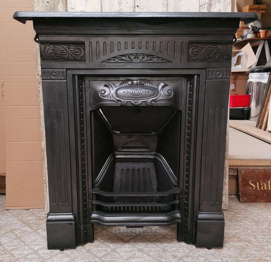 FC0091 AN ORNATE RECLAIMED LATE VICTORIAN CAST IRON COMBINATION FIRE