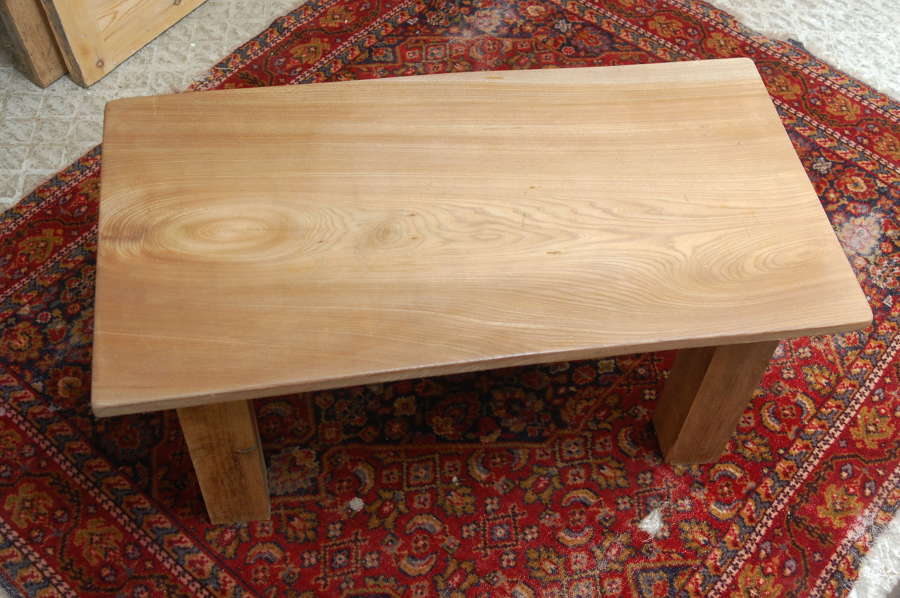 M1392 AN ELM AND OAK COFFEE TABLE MADE USING RECLAIMED TIMBER