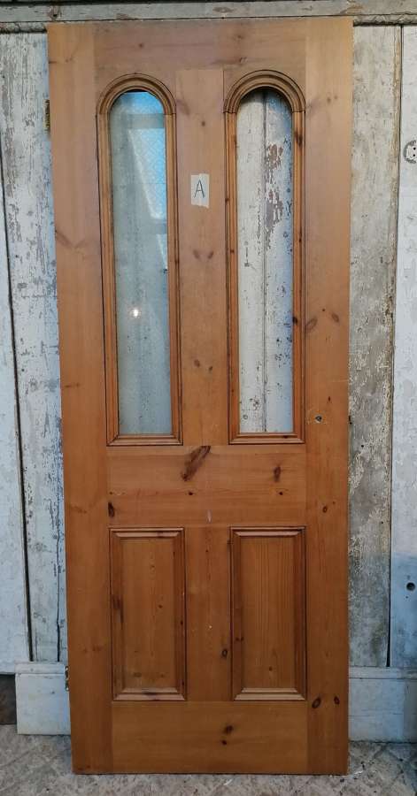 VICTORIAN ARCHED INTERNAL PINE DOOR FOR GLAZING - 2 AVAILABLE SOLD SEP