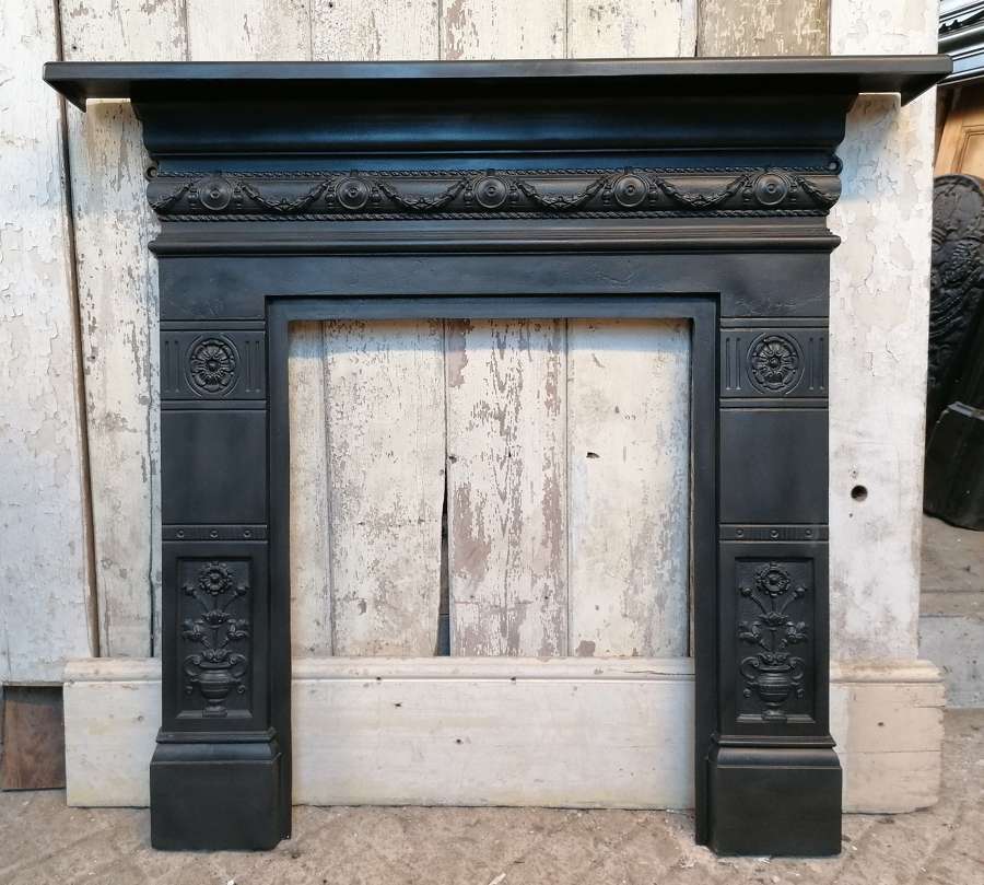 FS0133 SMALL RECLAIMED ANTIQUE VICTORIAN CAST IRON FIRE SUROUND