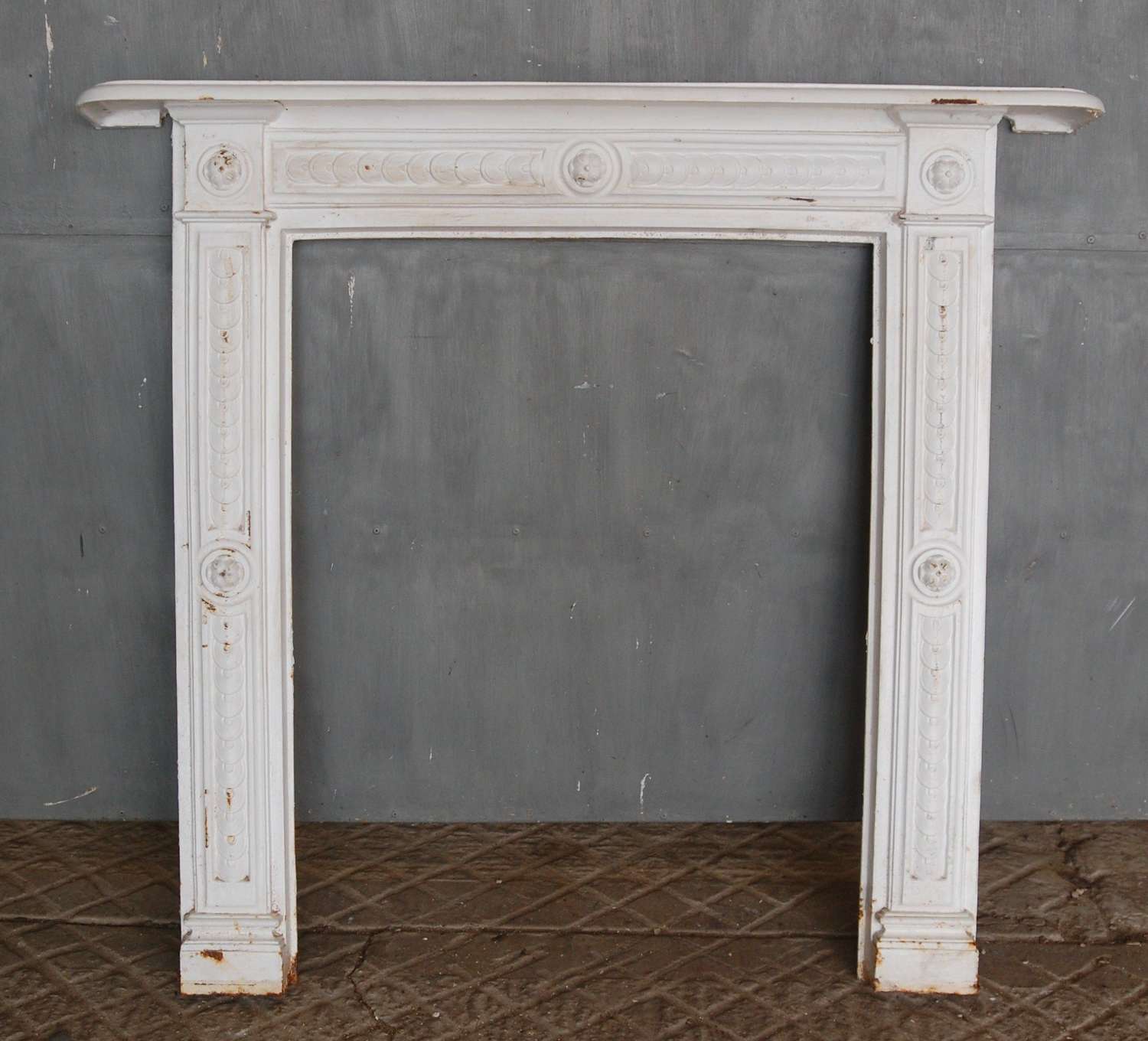 FS0132 RECLAIMED REPRODUCTION PAINTED CAST IRON FIRE SURROUND