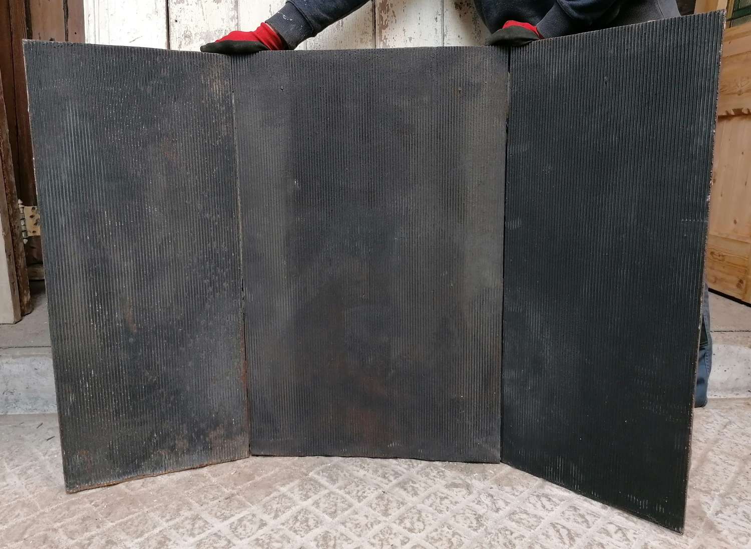 FX012 3 LARGE RECLAIMED CAST IRON FIRE PANELS / PLATES FOR FIREPLACE