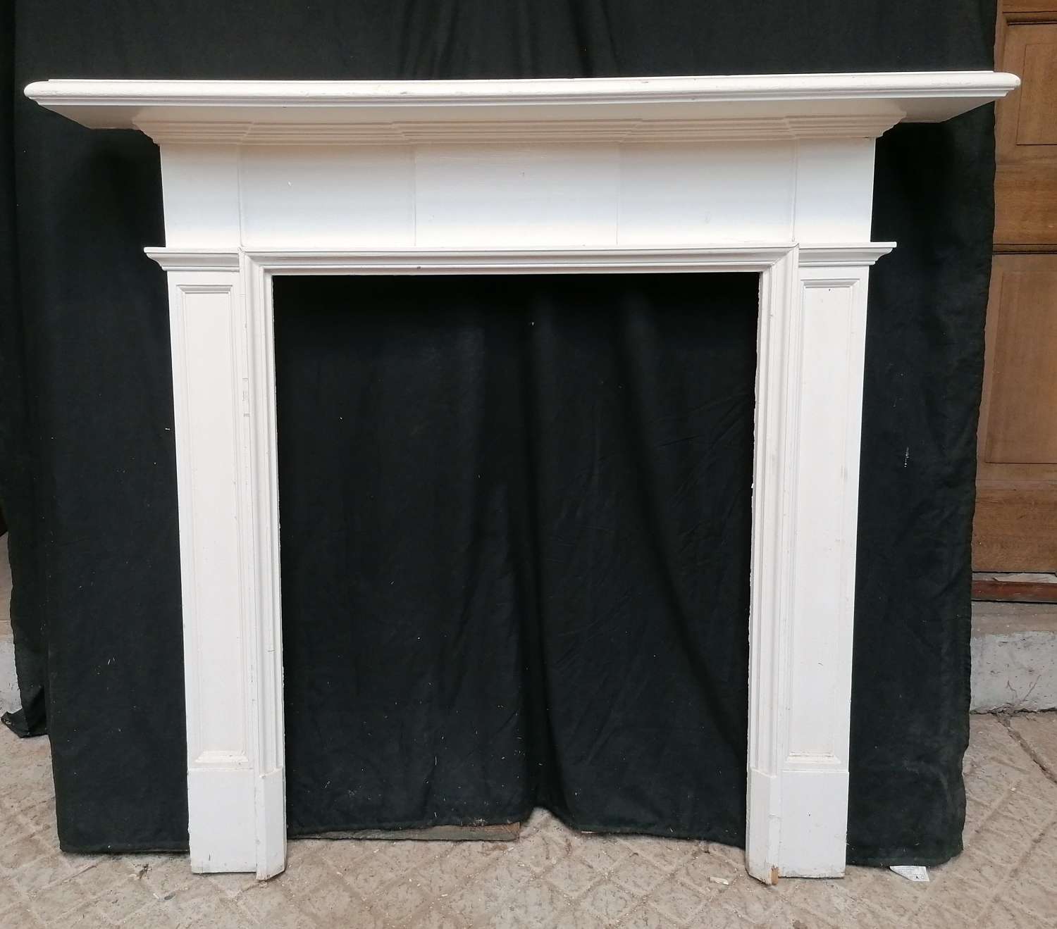 FS0153 AN ANTIQUE RECLAIMED PAINTED PINE VICTORIAN FIRE SURROUND