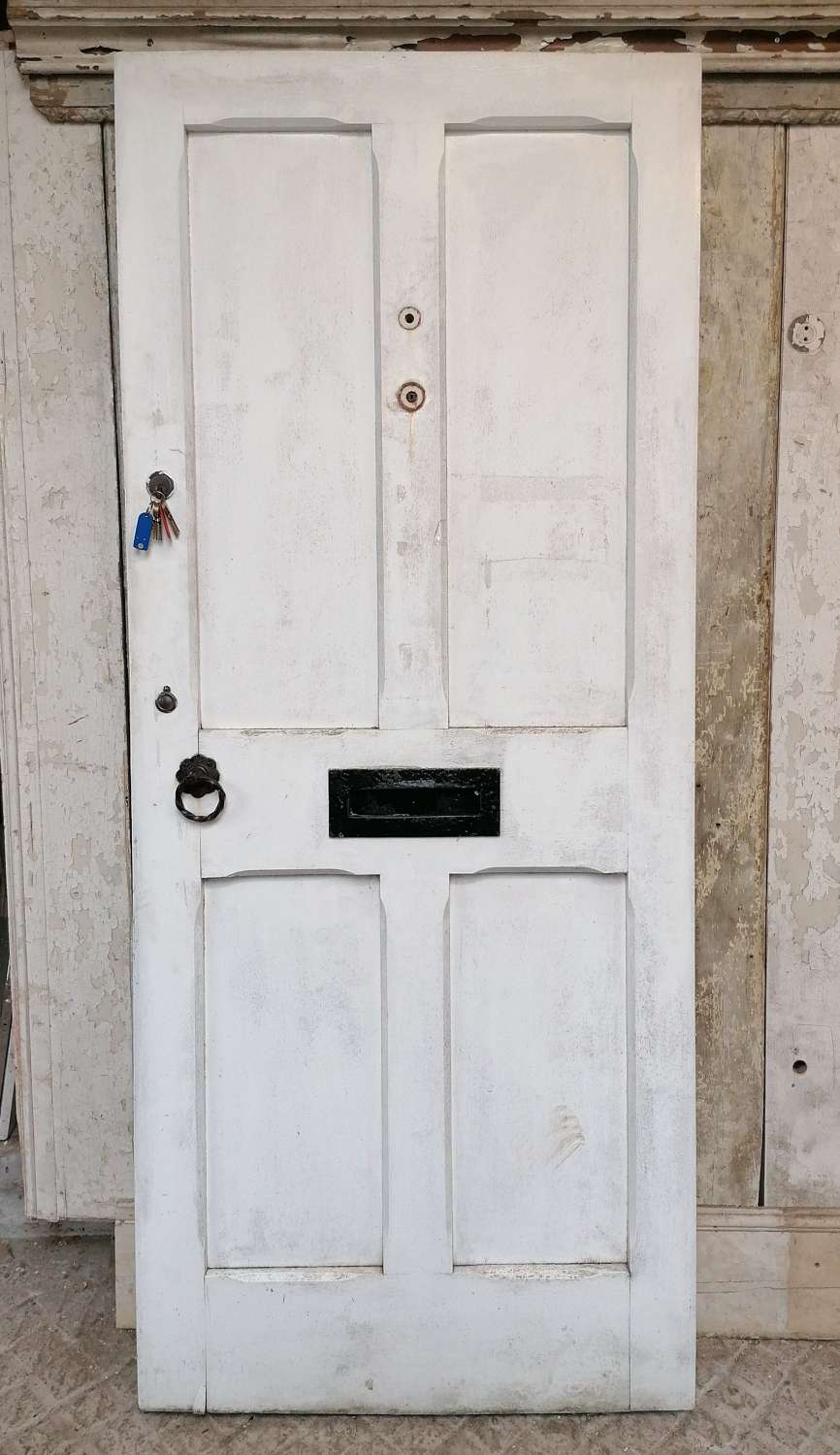 DE0897 A RECLAIMED VICTORIAN STYLE HARDWOOD EXTERNAL DOOR